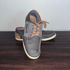 Sonoma Men's Gray  and Tan Boat Shoes